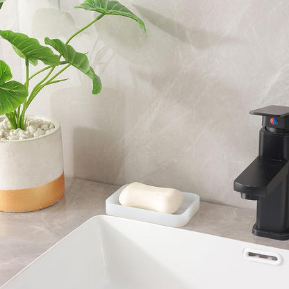 Silicone Kitchen Sink Organizer Tray for Multiple Usage,Easy Clean Sponges Holder for Kitchen Bathroom Counter or Sink,Dish Soap Dispenser,Scrubber,Bottle,Cup Ttanslucent 4.9”x 3.2”