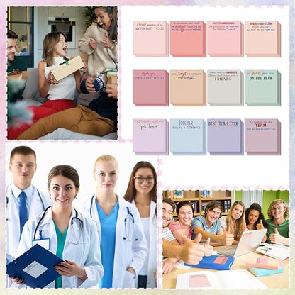 Yinder 24 Pcs Inspirational Sticky Notes Christmas Stocking Stuffers Motivational Sticky Notes Pad Employee Appreciation Gift Bulk for Teacher Nurse Coworker Office 3 x 3'' (Team,Aesthetics)