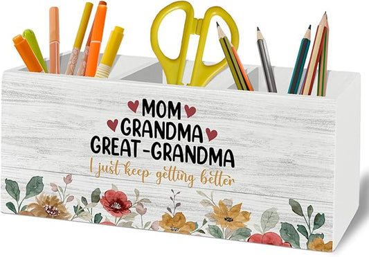 Great Grandma Gifts Pen Pencil Holder Organizer for Desk Accessories, Mom Grandma Great-Grandma Kitchen Utensil Holder for Countertop, GG Gifts