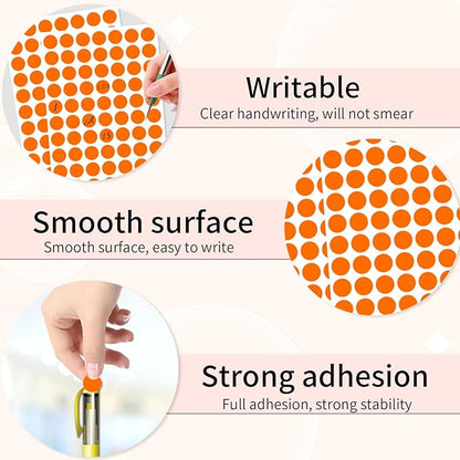 Dot Stickers,1/2 Inch Orange Circle Stickers,1400pcs Self-Adhesive Writable Color Coding Labels,Round Labeling Stickers for Office Classroom Garage Sale