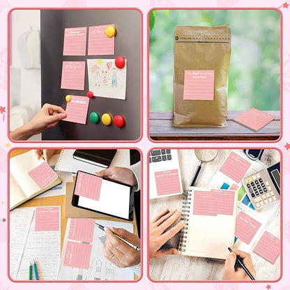 Yinder 24 Pcs Employee Appreciation Sticky Notes Xmas Gift Bulk Motivation Note Pads Mini Inspirational Note Gift for Teacher Nurse Staff Coworker Office Supply 3 x 3'' (Appreciation,Pink)