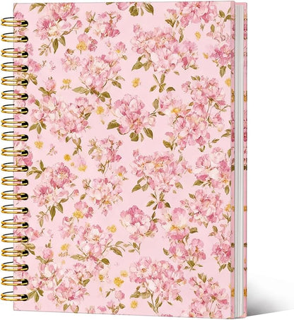 Coquette Floral Notebook Journal Gifts for Women, Pink Cute Gifts Spiral Notebook for Teen Girls，Aesthetic Journal 5.5x8.4 Inch, School Office Supplies