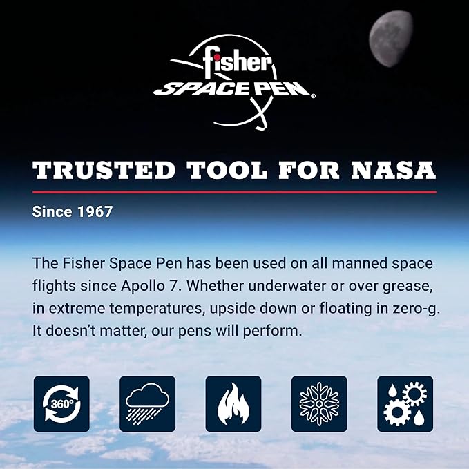 Fisher Space Pen Cap-O-Matic Space Pen, Space Shuttle Imprint, Ballpoint, Black Ink