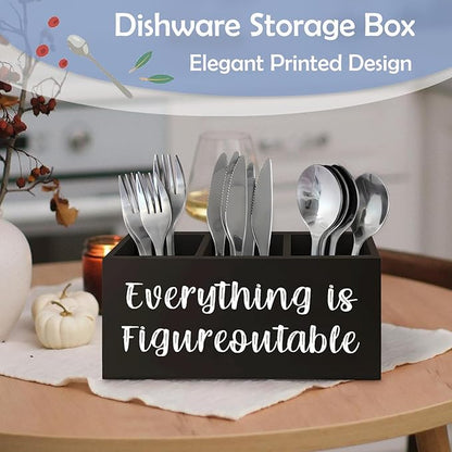 SNNDER Everything is Figureoutable Pen Holder, Inspirationsl Desk Decor, Positive Gifts for Women Men, Motivational Acrylic Pen Pencil Holder Organizer for Home Office Desk Accessories