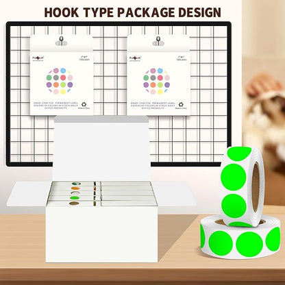 PARLAIM 1 Inch Round Color-Code Dot Stickers,10000per/10 Rolls dots Label Dispenser Box, Fluorescent Green Circle Stickers Label for Office Home (Fluorescent Green)