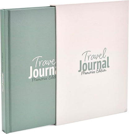 Travel Journal – Memory Book for Trips and Vacations – Journal and Photo Album – 136 Pages for 15 Adventures. Includes Photo Corner Stickers. Gift Sleeve Included. Travel Gift for Women and Men