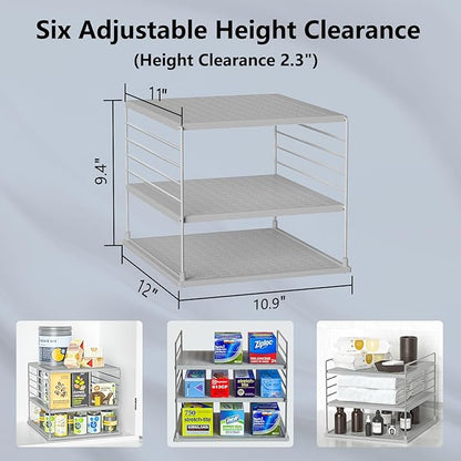 Upgraded Pantry Organizers and Storage- Divided Compartment Holder for Foil and Plastic Wrap Organizer- Kitchen Organizers and Storage for Aluminum Foil, Wraps, Box- Organization and Storage