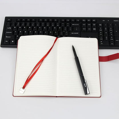 Softsided Notebook - 5.7"x 8.4" - upgraded texture, classic line design, paper for smooth writing, elegant hangtag detail, with box, perfect for both gift and personal use(Red)