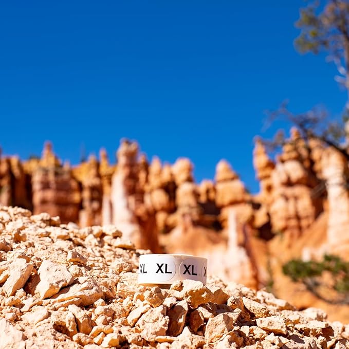 White Circle Extra Large XL Clothing Size Stickers - 3/4 Inch Round, 500 Adhesive Labels Per Roll for Retail Apparel, Clothing Organization, and Inventory - Made in The USA