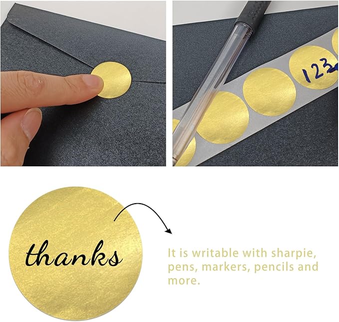 Starboling dot Stickers,800Pcs 1inch Gold Round Coding Label,Circle Stickers,Can Writing for Office,Student Classroom and Other Scenarios