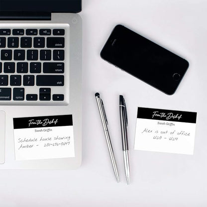 from The Desk of Personalized Sticky Notepads/Modern 3" x 4" Custom Writing Pads / 6 Customized Sticky Notes Pads / 50 Sheets Per Pad/Made in The USA