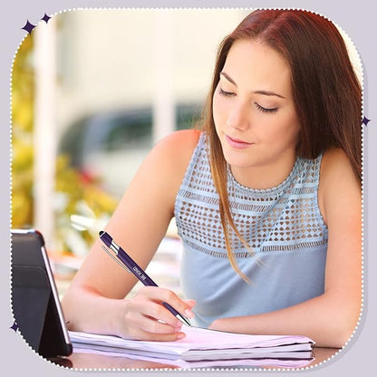 Zonon 12 Pcs Inspirational Pens Bulk Funny Ballpoint Pen with Stylus Tip Motivational Gifts for Christmas Teacher Coworkers Nurse School Office Supplies(Dark Purple,Motivational Style)