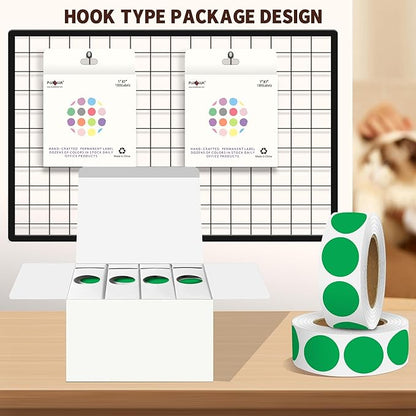 PARLAIM 4 Rolls 4000PCS 1 inch Round Color Coding Circle Dot Labels,Color- Coding Label Sticker for Home Office Classroom(Green)