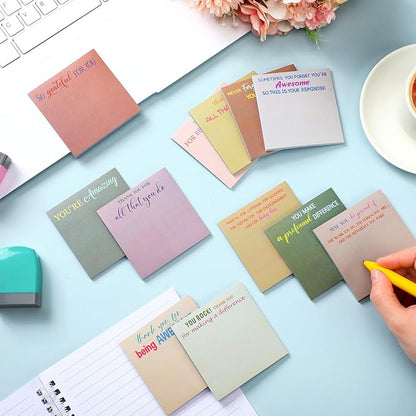 Yinder 24 Pcs Employee Appreciation Sticky Notes Xmas Gift Bulk Motivation Note Pads Mini Inspirational Note Gift for Teacher Nurse Staff Coworker Office Supply 3 x 3'' (Appreciation,Boho)