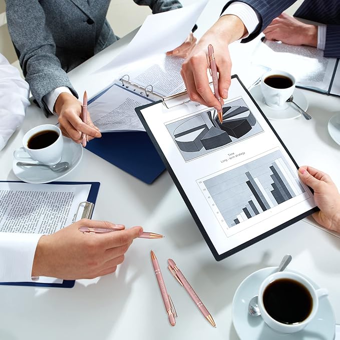 Zonon 12 Pcs Inspirational Pens Bulk Funny Ballpoint Pen with Stylus Tip Motivational Gifts for Christmas Teacher Coworkers Nurse School Office Supplies(Rose Gold,Bible Style)