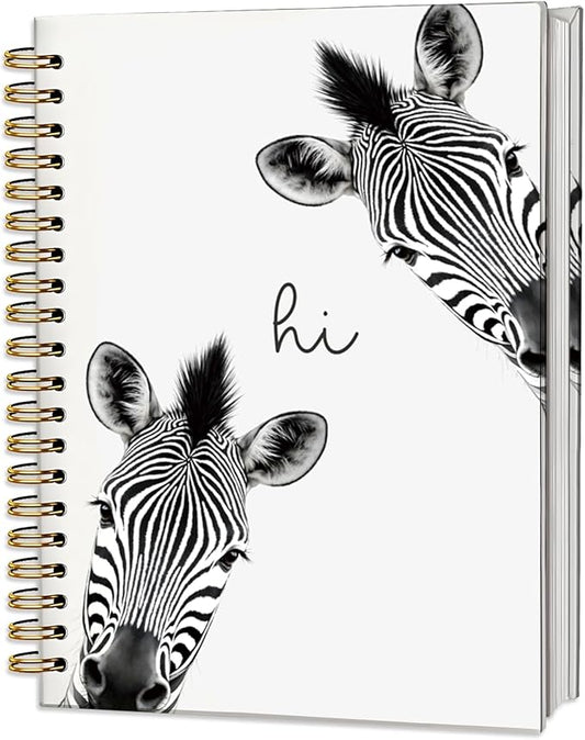 Zebra Gifts Notebook Journal,Cute Animal Notebook Journal for School Women Teen Girls Kids,Gifts for Zebra Lovers,Hardcover Spiral Notebooks for Work Notes Journaling,5.5x8.3 Inch