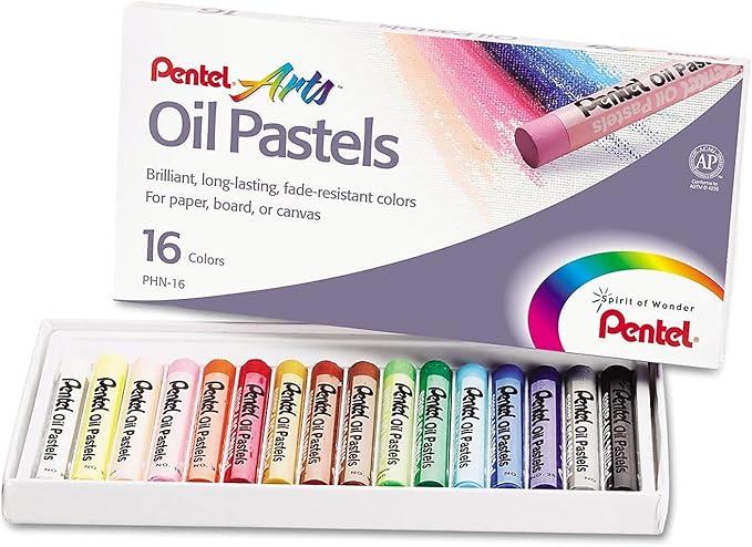 Pentel Arts Oil Pastels, 16 Color Set (PHN-16)