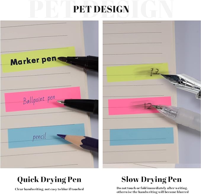 Golcellia 300 Pcs, Transparent Sticky Notes, Page Markers, Sticky Tabs, Label Stickers, Pop Up Index Tabs, Flags Stickers