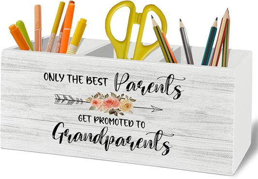 New First Time Grandparent Gifts Pen Pencil Holder Organizer for Desk Accessories, Promoted to Grandparents Kitchen Utensil Holder for Countertop, New Grandma Grandpa Gifts