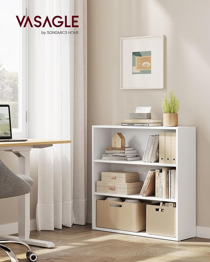 VASAGLE Custos Collection - Bookshelf, 3-Tier Bookcase, Book Shelf, Open Storage Shelf, 9.4 x 31.5 x 32 Inches, for Living Room, Home Office, Dinning Room, Cloud White ULBC173T14