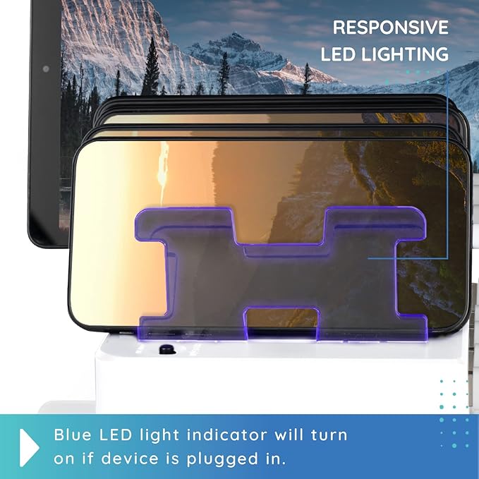 Charging Station for Multiple Devices – 6-Port USB Charging Dock for Apple & Android – Fast Multi-Charger Organizer for Phones, Tablets & More – Universal Desktop Charging Hub with Smart IC Tech