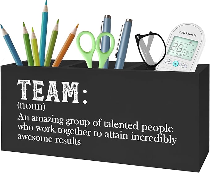 Team Gifts Pencil Pen Holder for Desk, Team Employee Coworker Appreciation Gifts, Definition Wooden Pencil Holder Organizer for Home Office Desk Accessories
