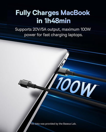 Baseus 65W USB C Charger Block & 100W USB C Cable 2-Pack