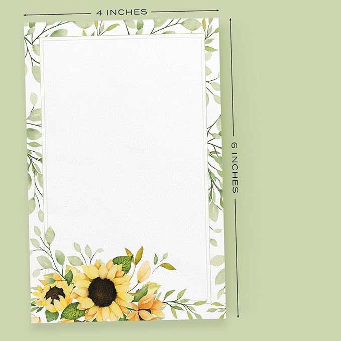 Dashleigh Sunflower Notepad, 100 Sheets (4x6 in. - Unlined)