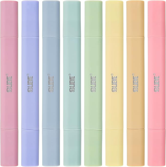 BLIEVE- Aesthetic Bible Highlighters No Bleed Through Assorted Colors, Cute Highlighter Dual Tip For Journaling Supplies And School Accessories, Bible Highlighters And Pens No Bleed (CANDY)