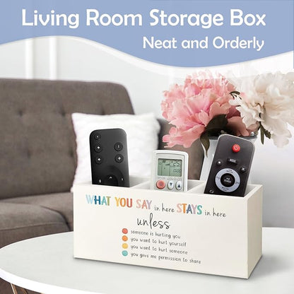 SNNDER Mental Health Office Pen Holder, What You Say in Here Stay in Here Wooden Pen Pencil Holder for Therapist Counseling Office