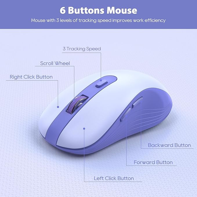 Wireless Keyboard and Mouse Combo, Retro Round Keycaps, Cute Full-Size Typewriter Keyboard with Phone Holder, Sleep Mode, Click Soft, 2.4GHz Cordless Connection for Windows/PC/Laptop