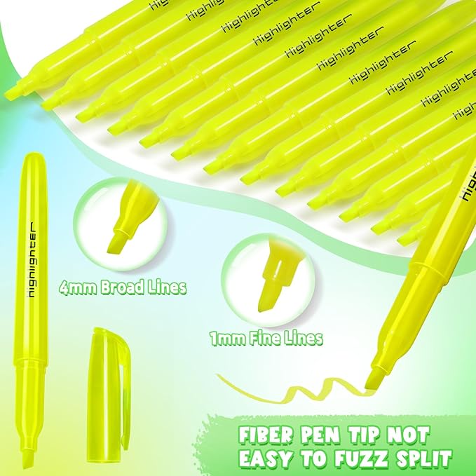 240 Pieces Highlighter Bulk Assorted Colors Highlighter Markers Chisel Tip Highlighters Pens Bundle for School Classroom Office (240)