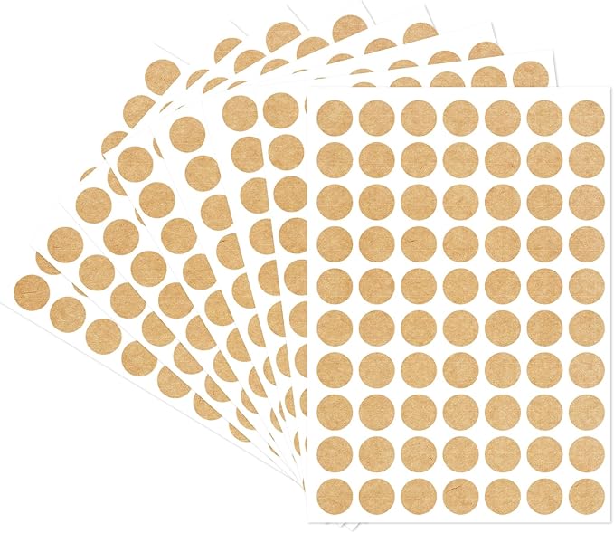 Starboling Kraft Paper Dot Stickers, Round Color Coding Labels, 1/2 Inch, 1400pcs