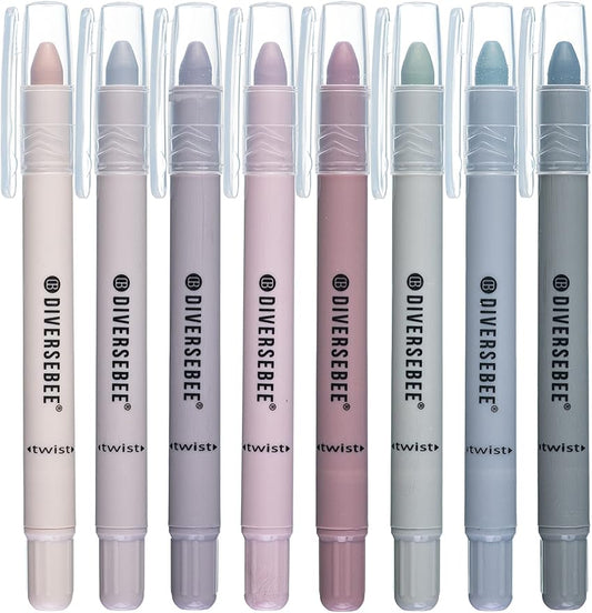 DIVERSEBEE Bible Highlighters and Pens No Bleed, 8 Pack Assorted Colors Gel Highlighters Set, Cute Bible Markers Study Journaling School Supplies and Accessories (Dusty)