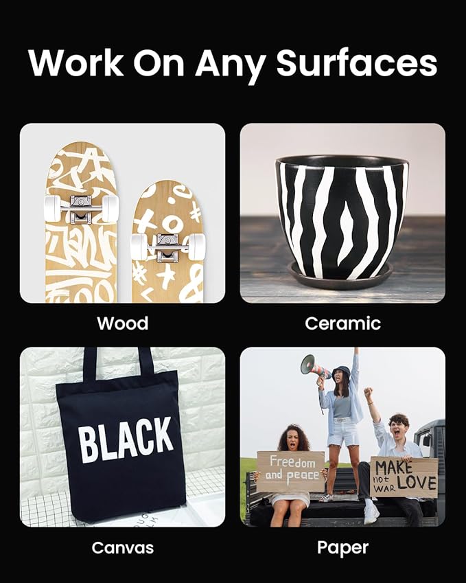 Thick White Jumbo Poster Markers: 3 Pcs 15mm Wide Tip Large Acrylic Paint Pens Big Permanent Markers Calligraphy Marker for Rock Painting, Sign, Canvas, Glass, Wood, Ceramic