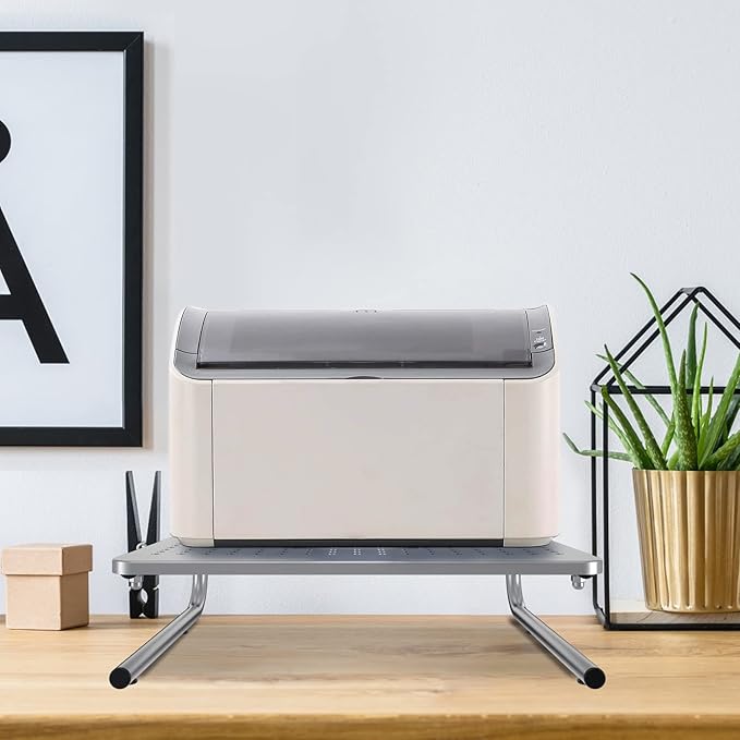 suptek Monitor Stand Riser,Computer Monitor Laptop Stand Riser for Desk,Vented Metal Platform Monitor Stand,4 inches Height Underneath Storage for Office,School Supplies(MST004S)