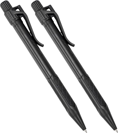 Rite in the Rain Weatherproof Durable Black Plastic Clicker Pen, Black Ink, 2 Pack (No. BK11-2)