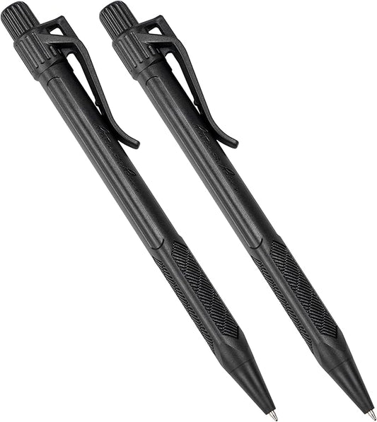 Rite in the Rain Weatherproof Durable Black Plastic Clicker Pen, Black Ink, 2 Pack (No. BK11-2)