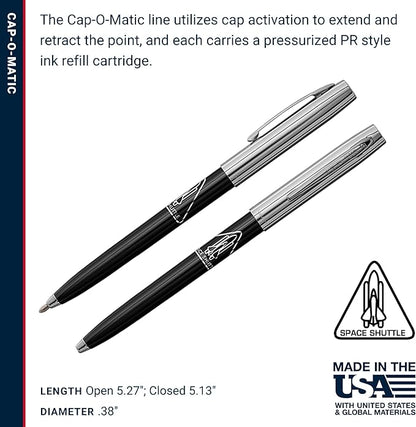 Fisher Space Pen Cap-O-Matic Space Pen, Space Shuttle Imprint, Ballpoint, Black Ink