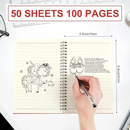 Yahenda Spiral Notebook Bulk A5 Journal Lined 8.3'' x 5.5'' Writing Composition Paper Small Notepad Subject Notebook for Students Office Business Back to School Supplies(Red,36 Pcs)