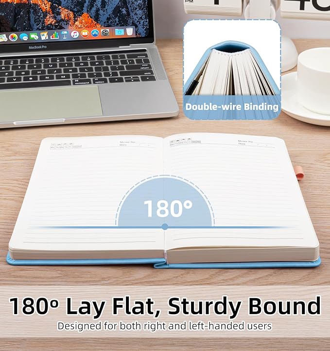 Lined Journal Notebook 365 Pages, A5 Leather Journals for Writing Women & Men, Hardcover Notebook with 100GSM Thick Paper, Daily Journal Notebook for Travel, Work, School, Note Taking, College Ruled