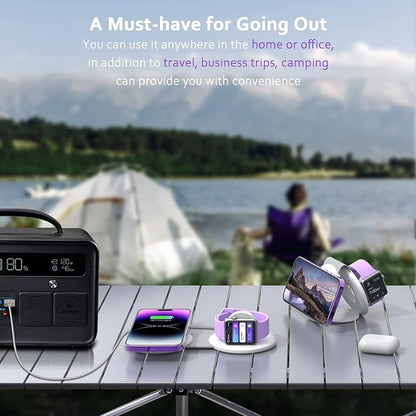 UCOMX Nano Mini Magnetic 2 in 1 Wireless Charger,Traveler Wireless Folding Charging Station,Compatible for iPhone 12/13/14/15/16 Pro Max,AirPods Pro,iWatch Ultra,Travel Charger for Multple Devices