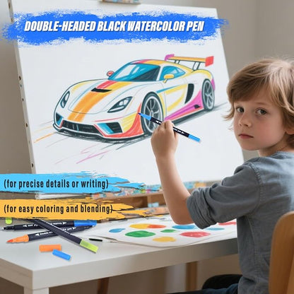 72 Colors Dual Markers Brush Pens,0.4MM Fine Point Art Marker, Double Tip Coloring Brush Pens Paint Marker for Adult Kids Hand Lettering, Drawing,Doodling,Painting