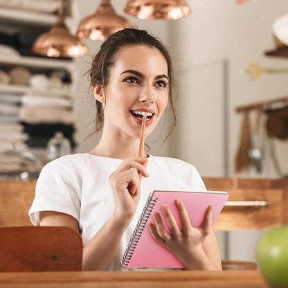 Yahenda 18 Pcs Spiral Notebook Bulk A5 Journal Lined 8.3'' x 5.5'' Writing Composition Paper Small Notepad Subject Notebook for Students Office Business Back to School Supplies (Pink)