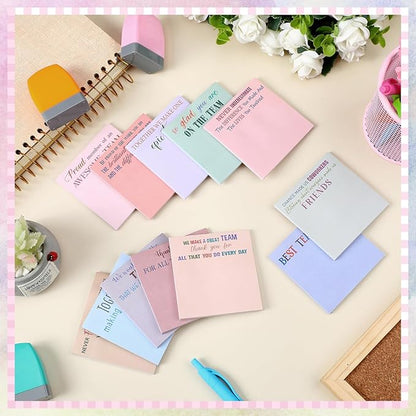 Yinder 24 Pcs Inspirational Sticky Notes Christmas Stocking Stuffers Motivational Sticky Notes Pad Employee Appreciation Gift Bulk for Teacher Nurse Coworker Office 3 x 3'' (Team,Aesthetics)