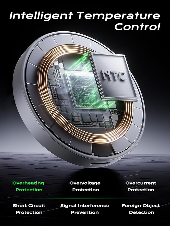 THREEKEY Charging Station, for MagSafe Charger with 180° Rotation, Qi2 15W Fast Charging Pad with Dual-Sided Magnets, Magnetic Wireless Charger Stand for iPhone 16-12 Series/Airpods (TZH104 White)