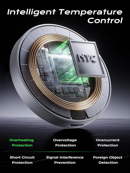 THREEKEY Charging Station, for MagSafe Charger with 180° Rotation, Qi2 15W Fast Charging Pad with Dual-Sided Magnets, Magnetic Wireless Charger Stand for iPhone 16-12 Series/Airpods (TZH104 White)