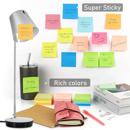 NESCCI Sticky Notes,10 Pads,3x3 Inches, Colorful Self-Stick Notes Pads, Office Supplies,Perfect for Office, Study, and Daily Life Organization,100 Sheets/pad