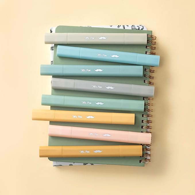 Mr. Pen- Aesthetic Bible Highlighters No Bleed Through Assorted Color, 8pcs, Ocean Dune, Cute Highlighter Dual Tip for Journaling Supplies and School Accessories, Bible Highlighters and Pens No Bleed