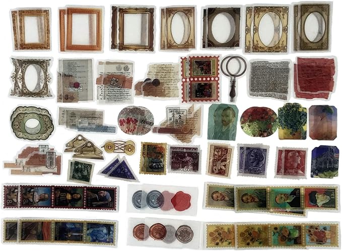 200PCS Vintage Scrapbooking Supplies Kit for Journaling,Bullet Journals Junk Journal Planners Aesthetic Cottagecore Room Decor Wall Art Collage Album(Artistic)